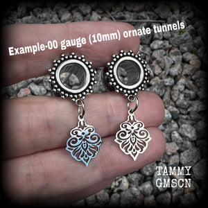 Aphrodite filigree tunnel earrings-Goddess ear gauges