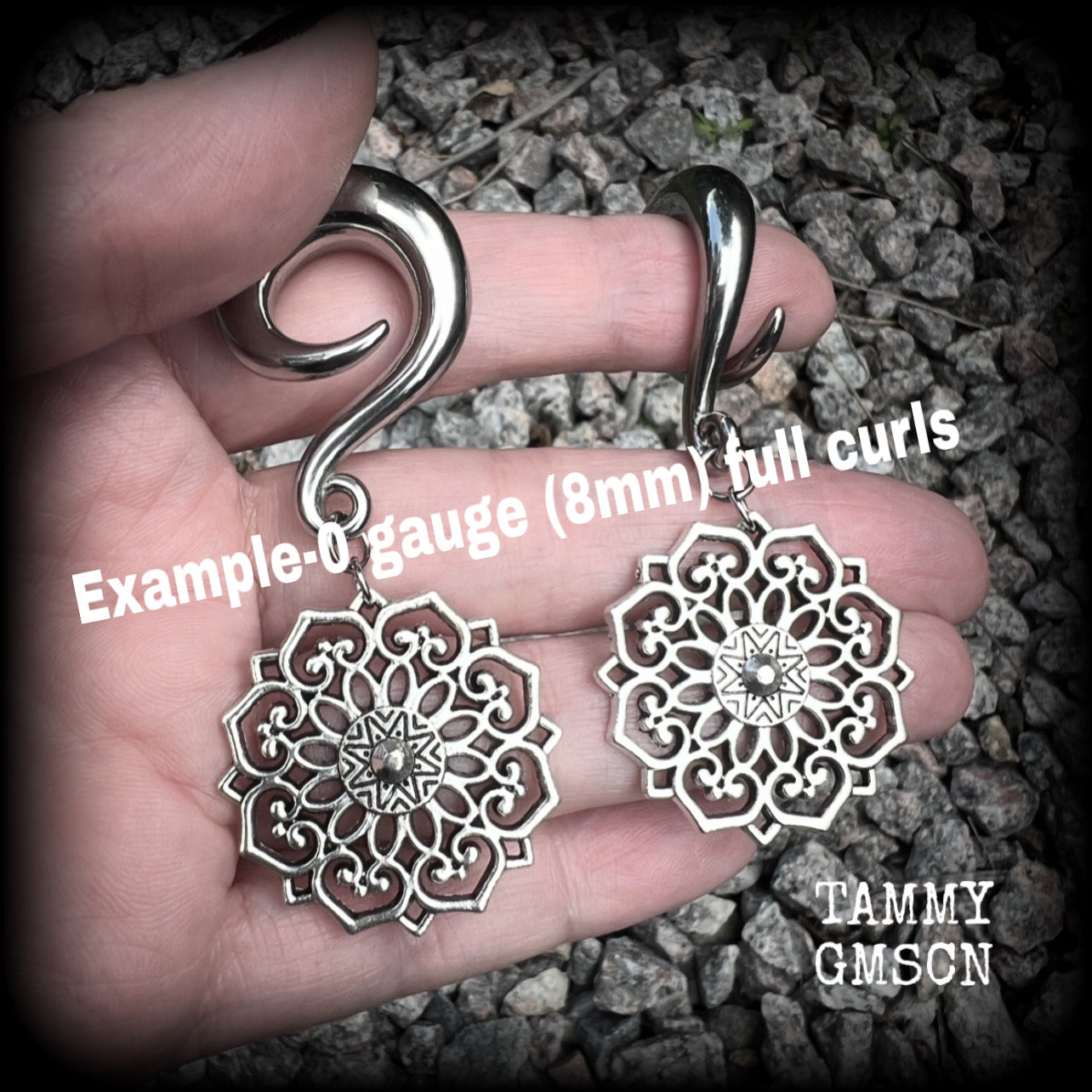 Mandala gauged earrings-Mandala ear weights