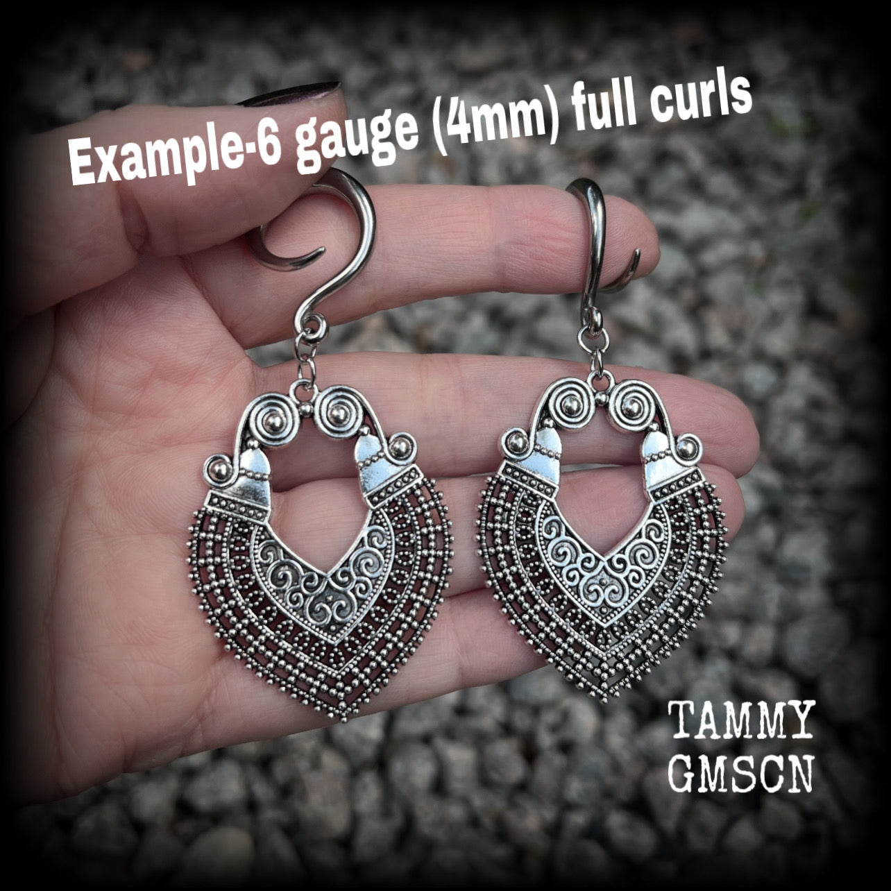 Boho gypsy ear hangers-Aphrodite gauged earrings