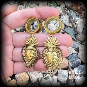 Sacred heart tunnel earrings-Gauges