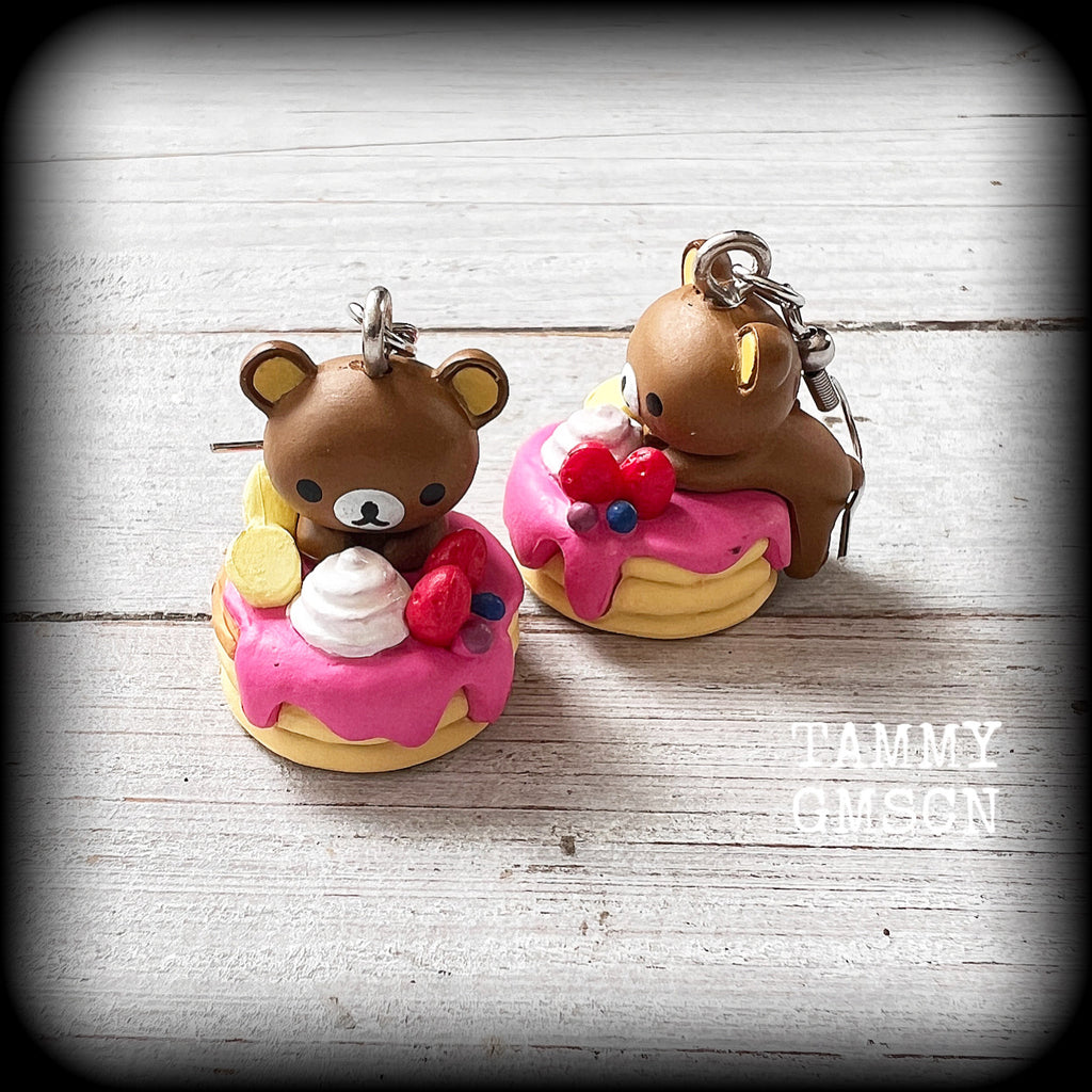 Rilakkuma bear earrings