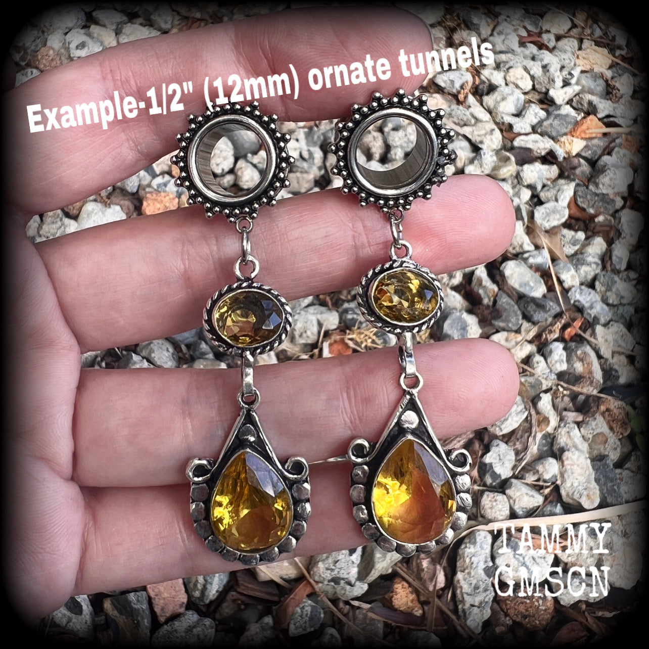 Citrine ear weights 12mm tunnel earrings Body jewelry Gemstone ear gauges 6g 2g 0g 00g 1/2 9/16 5/8 3/4 7/8 1 1.10 1.18 Whimsygoth Ear hangers Stretched ears Stretched lobes Gauged ears hangers 4mm 6mm 8mm 10mm 12mm 14mm 16mm 19mm 22mm 25mm 28mm 30mm