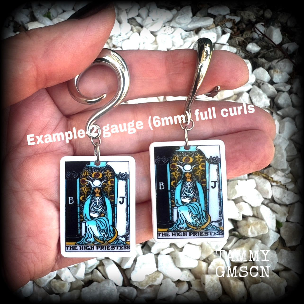 The High Priestess tarot card earrings-Occult jewelry