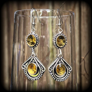 Yellow citrine earrings