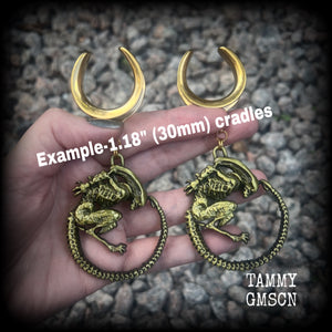 Bronze Xenomorph ear weights-Sci fi alien earrings