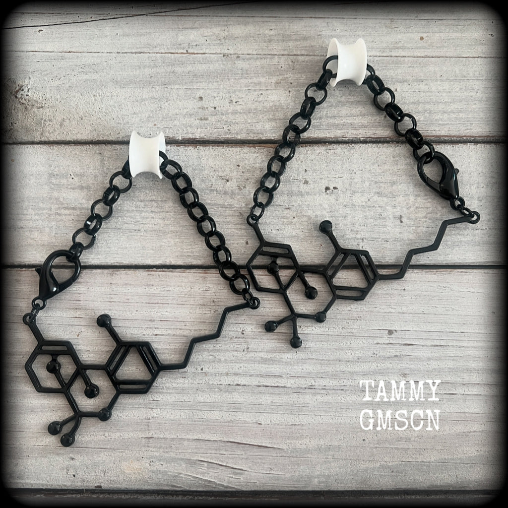 THC molecule ear hangers-SILICONE EARLETS INCLUDED
