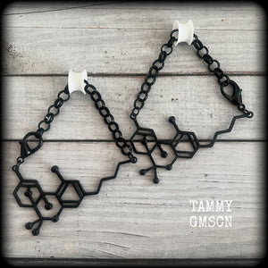THC molecule ear hangers-SILICONE EARLETS INCLUDED