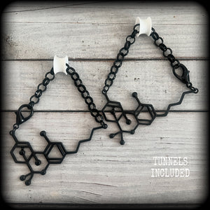 THC molecule ear hangers-SILICONE EARLETS INCLUDED