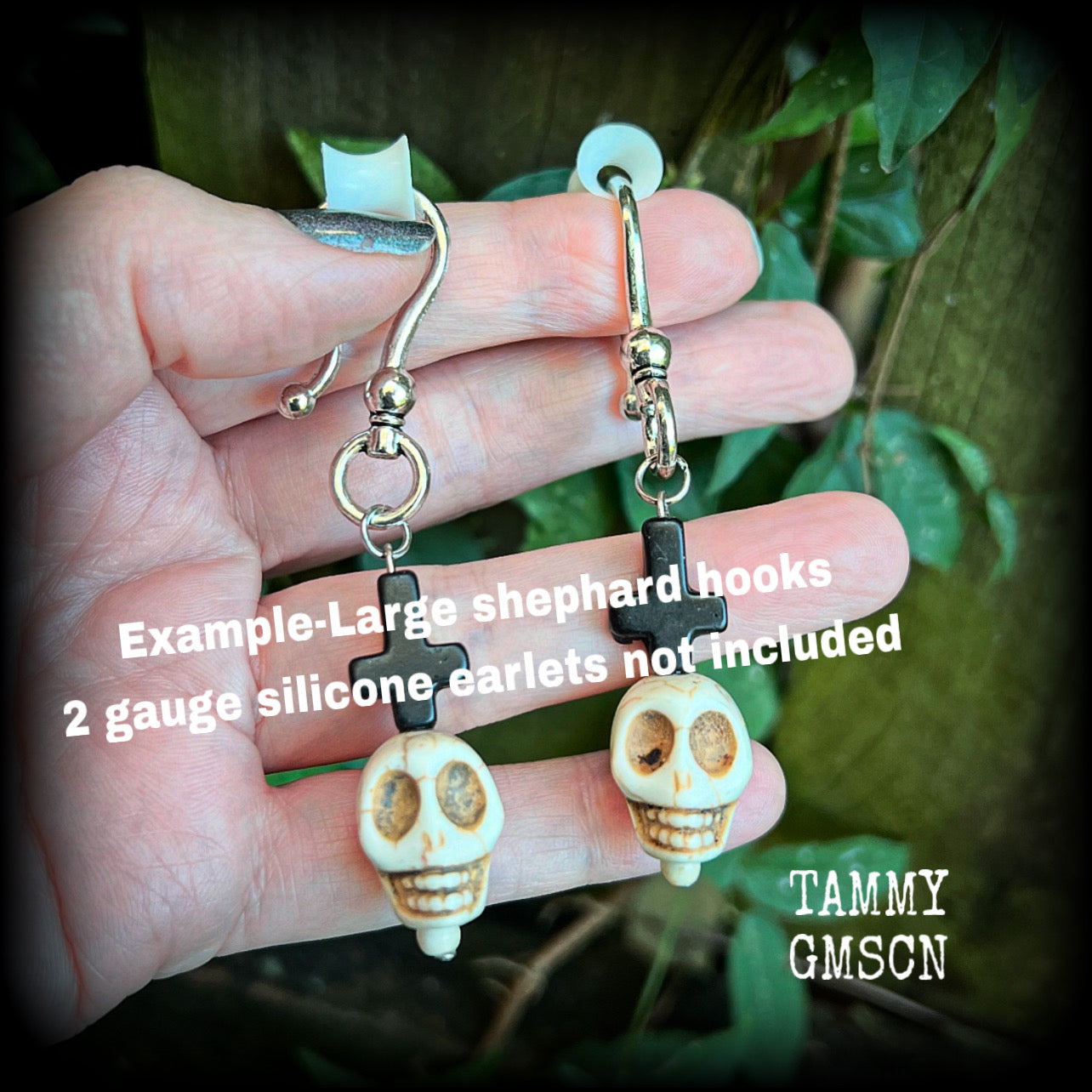 Baron Samedi earrings-Voodoo skull and cross earrings