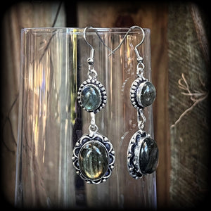Labradorite gemstone earrings-Boho earrings
