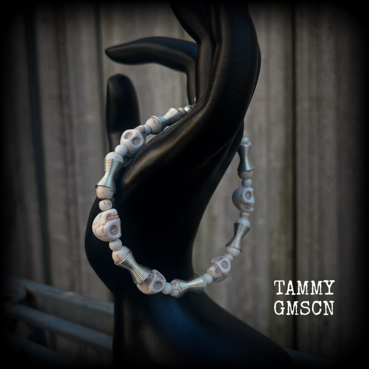 Voodoo bracelet-Erzulie stone skull bracelet