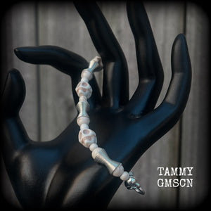 Voodoo bracelet-Erzulie stone skull bracelet