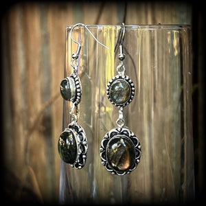 Labradorite gemstone earrings-Boho earrings