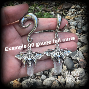 00 gauge ear weights Scarab beetle earrings Scarab ear hangers Scarab ear gauges Gauged earrings Clear quartz ear weights 2 gauge Ear hangers Insect ear weights Gemstone ear weights Stretched ears Stretched lobes 4mm 6mm 8mm 10mm 12mm 14mm 16mm 19mm 22mm 25mm 28mm 30mm 