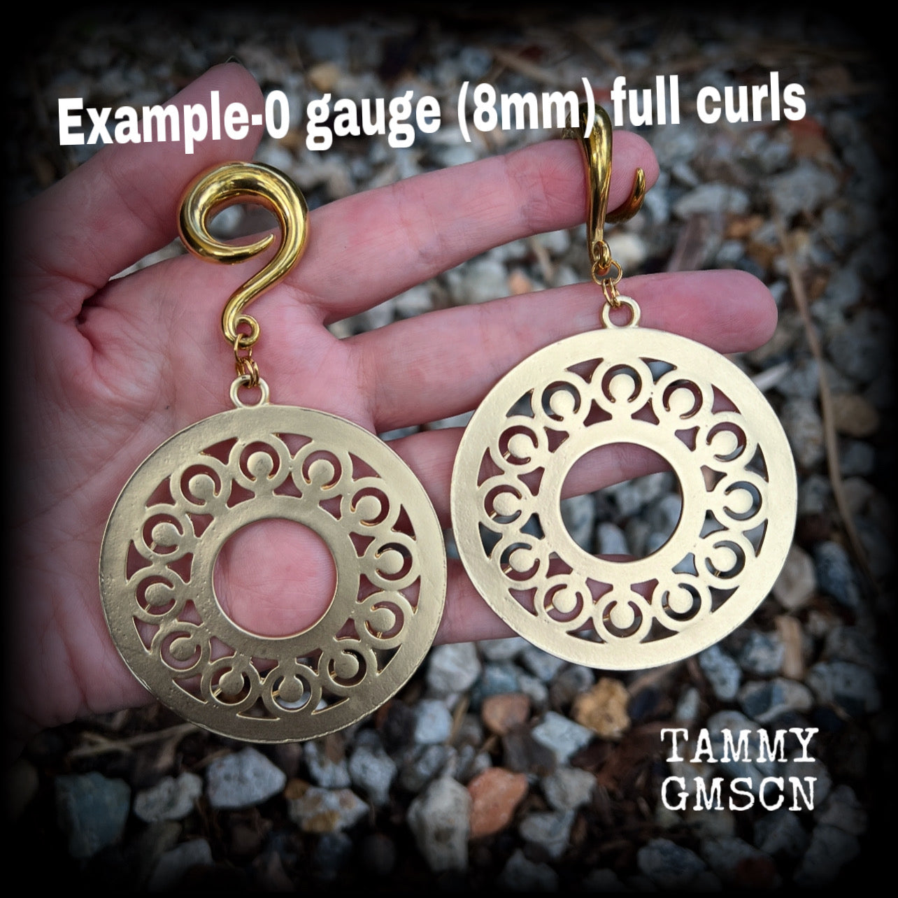 Ishtar Moon Goddess gauged earrings-Ear weights.