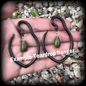 Green jade tear drop ear hangers Gemstone ear weights 6 gauge ear weights 8 gauge ear weights Jade ear weights Jade body jewelry Stretched lobes Gauges Ear gauges Gauged ears Gauged earrings Body jewelry Stretched ears 4mm 6mm 8mm 6g 5g 4g 2g 0g 00g