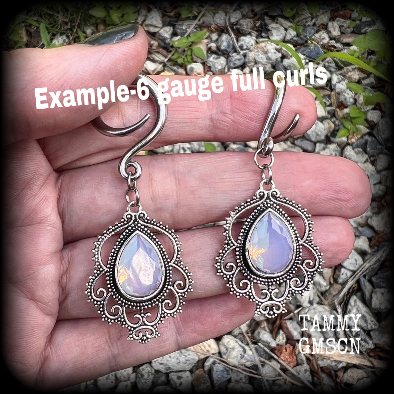 Moonstone ear weights 6 gauge ear weights  Gauged earrings Body jewelry Gemstone ear gauges Gemstone tunnel dangles Gemstone plugs Gauges Stretched lobes Gemstone ear weights  Gauged ears 4mm 6mm 8mm 10mm 12mm 14mm 16mm 19mm 22mm 25mm 28mm 30mm