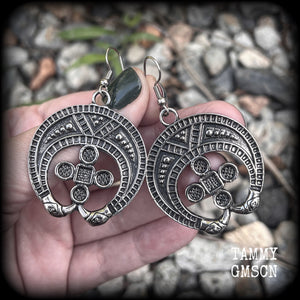 Viking bird earrings Lunula earrings Pictish earrings Ethnic jewelry Crescent moon earrings Viking jewelry Viking moon earrings Celtic bird Celtic jewelry Celtic artwork Druid Tunnels Plugs Ear gauges Stretched ears Slavic protection amulet Talisman