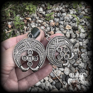 Viking bird earrings Lunula earrings Pictish earrings Ethnic jewelry Crescent moon earrings Viking jewelry Viking moon earrings Celtic bird Celtic jewelry Celtic artwork Druid Tunnels Plugs Ear gauges Stretched ears Slavic protection amulet Talisman