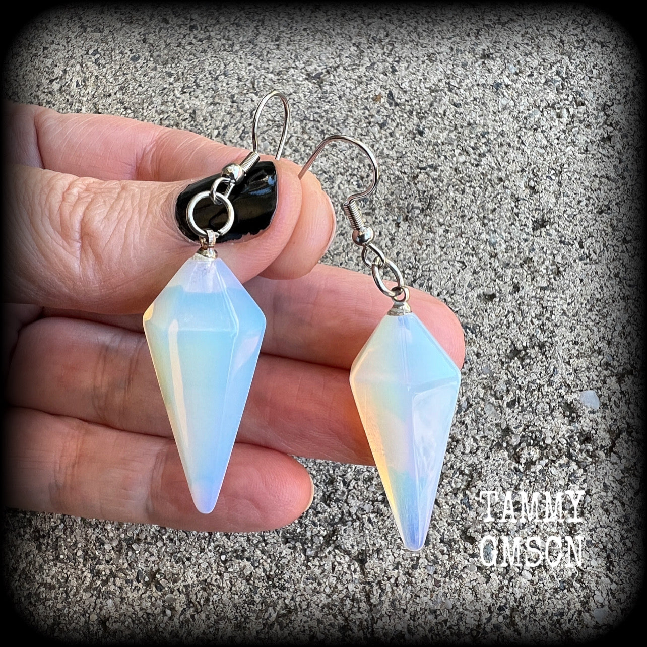 Opalite earrings-Gemstone earrings