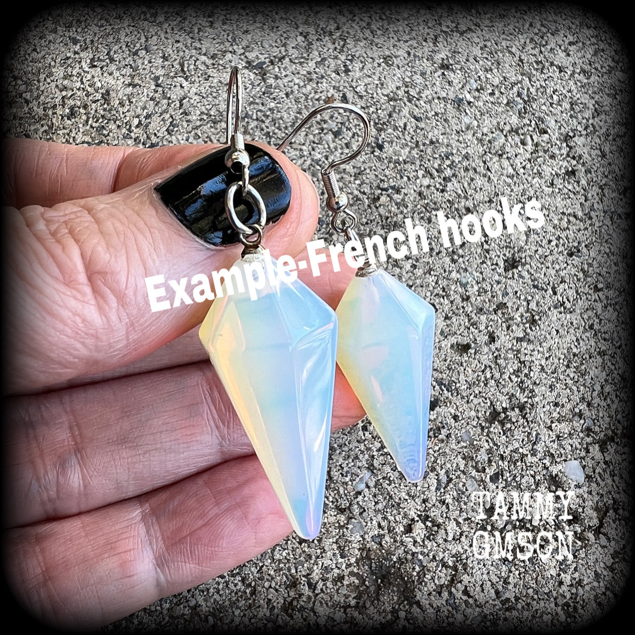 Opalite earrings-Gemstone earrings