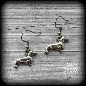 Daschund earrings Dog earrings Sausage dog earrings Doggo earrings Pet earrings Pupper earrings Animal earrings Pierced ears Tunnels Ear gauges Gauged earrings Animal lovers Pet lovers Animal earrings Pet earrings