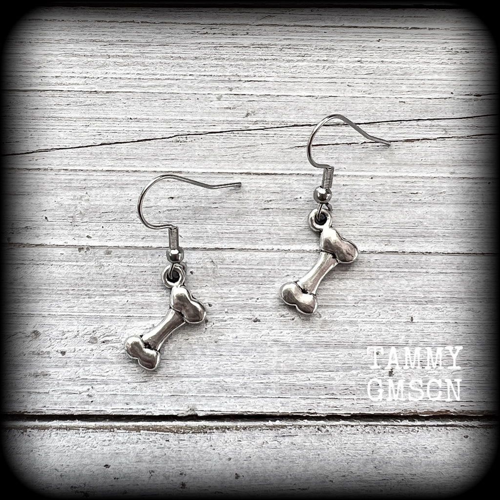 Dog bone earrings