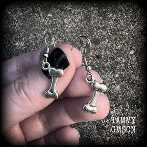 Dog bone earrings