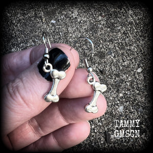 Dog bone earrings