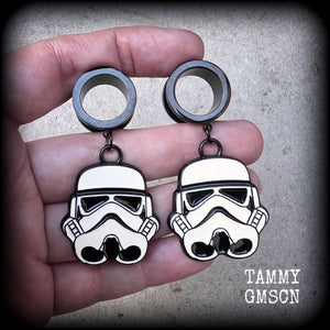 Storm Trooper tunnel earrings 