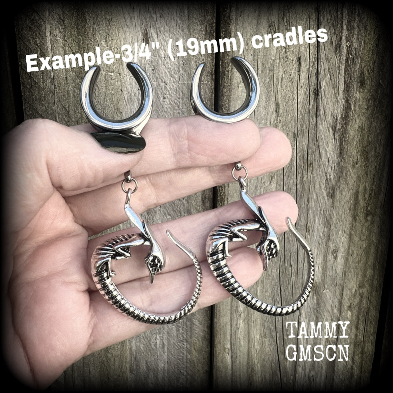 Alien Xenomorph ear hangers-Xenomorph ear weights