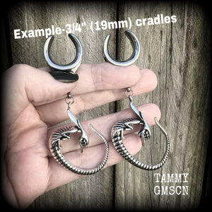 Alien Xenomorph ear hangers-Xenomorph ear weights