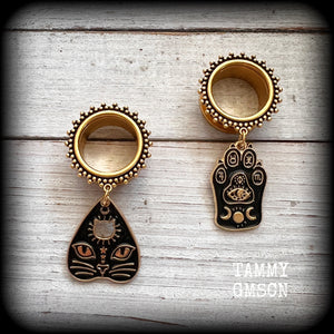 Ouija board tunnel earrings 