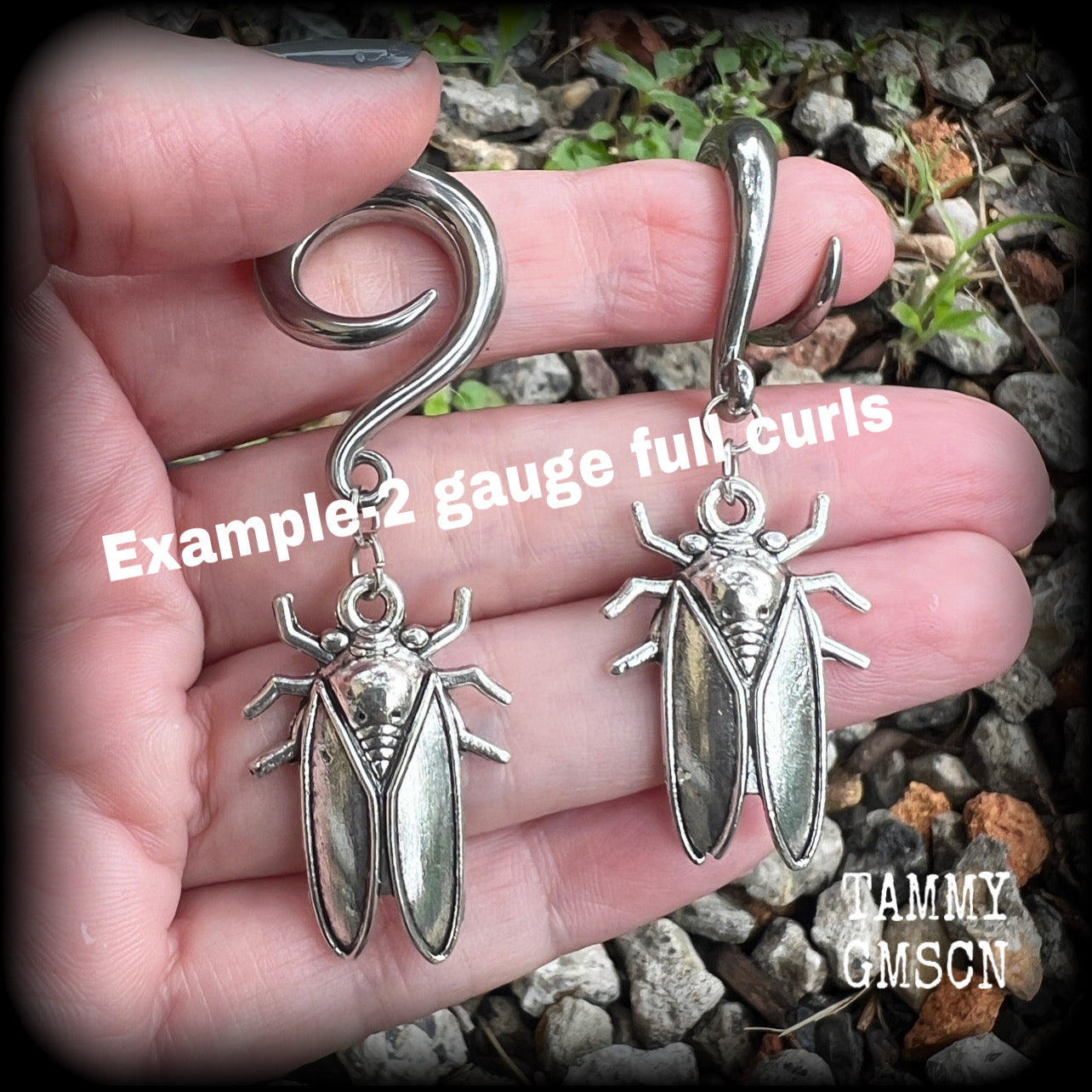 Insect ear weights with gauged hooks