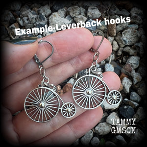 Penny Farthing earrings-Dreadpunk jewelry