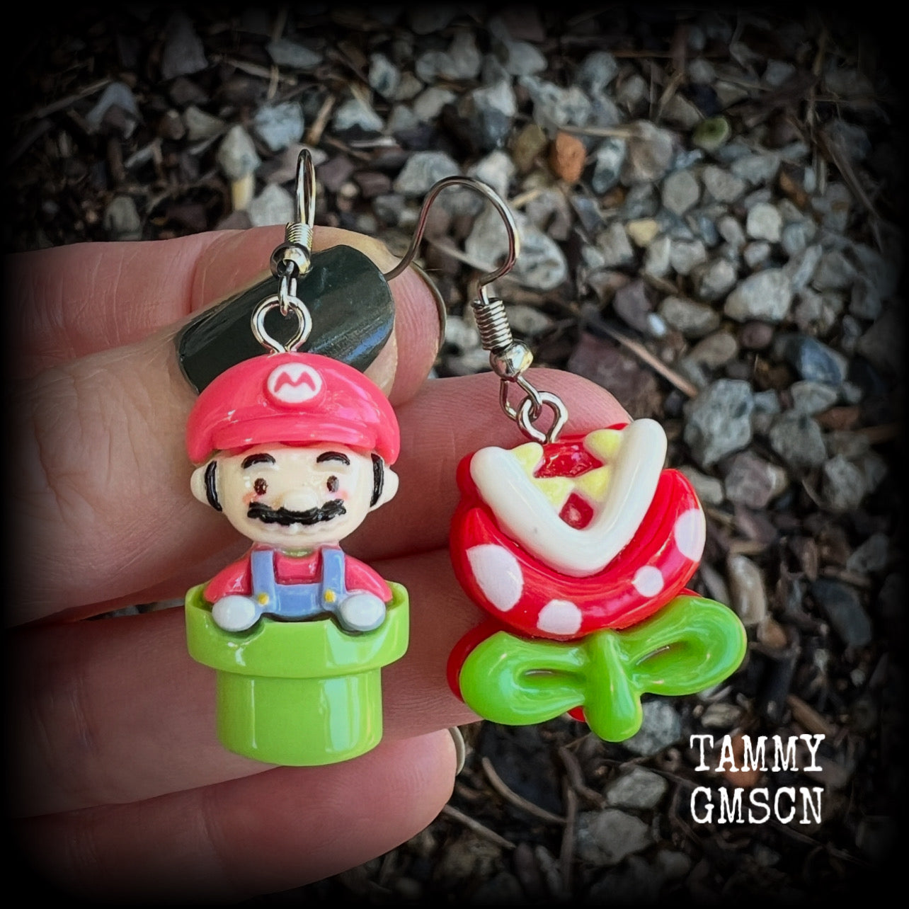 Retro gamer earrings-Mario Bros mix and match earrings