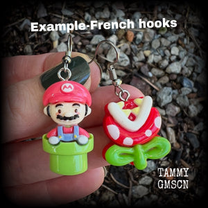 Retro gamer earrings-Mario Bros mix and match earrings