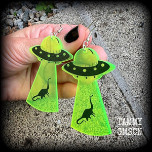 Alien abduction earrings