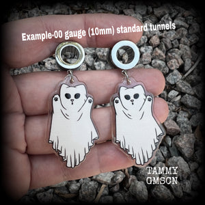 Ghost cat earrings-Halloween earrings