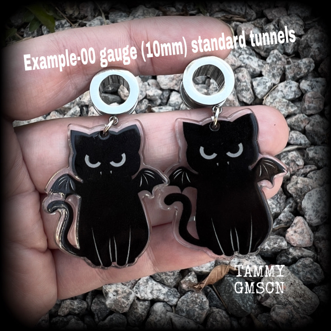 Vampire cat earrings-Halloween earrings