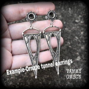 Gypsy boho tunnel earrings 