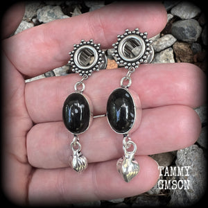 Gemstone tunnel earrings 