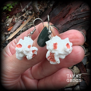 These pop corn earrings are too cute, measuring just on 4cms from tip to tip, and are super light weight at only a few grams each.

This pair has been made on stainless steel french hooks, suitable for pierced ears.