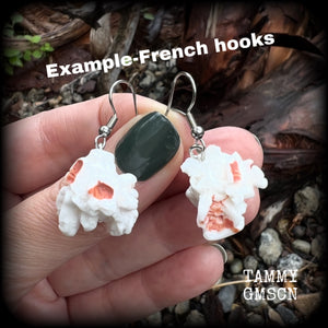 These pop corn earrings are too cute, measuring just on 4cms from tip to tip, and are super light weight at only a few grams each.

This pair has been made on stainless steel french hooks, suitable for pierced ears.