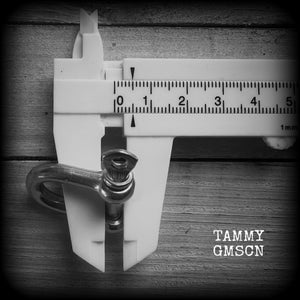 This listing is for one pair of stainless steel heavy duty industrial D shackles, weighing 15 grams a piece, and measuring 2.9cms from tip to tip.
These come complete with a pair of jump rings so all you have to do is add your own charms or pendants.