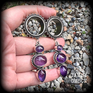 Amethyst tunnel dangles