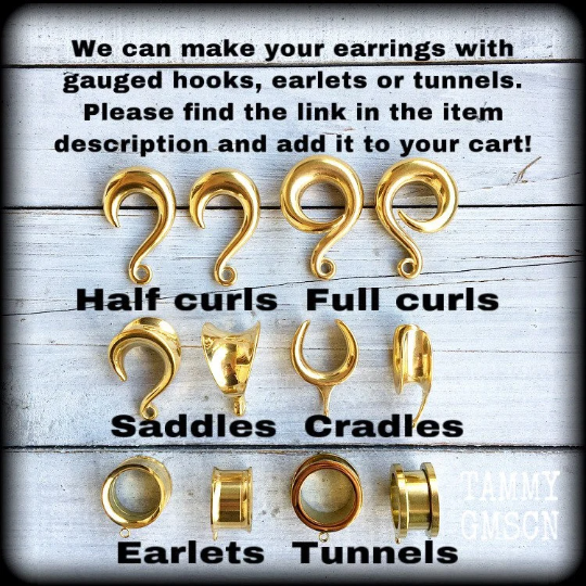 Choose your own hooks for gauged ears