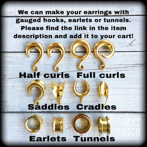 Choose your own hooks for gauged ears