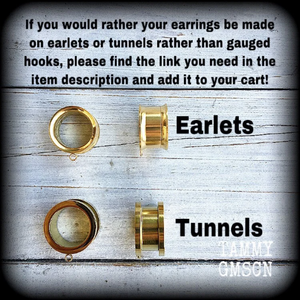 Ear gauges Tunnel earrings Tunnel dangles