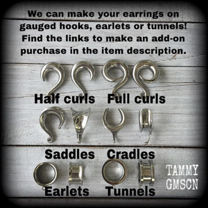 Opalite tunnel dangles-Gemstone tunnel earrings